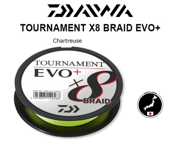 DAIWA Tournoment X8 Braid EVO+ Chartreuse je 25m