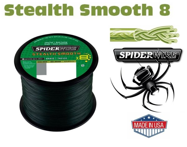 Spider Wire Stealth® Smooth x8 PE Braid Moss Green je 25m